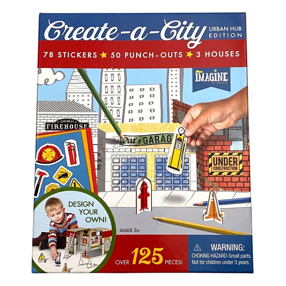 Create a City Urban Hub Edition Stickers Punch‎ Outs Houses Preschool Toy Game